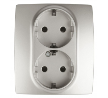 Розетка ЭРА 12 2x2P E Schuko со шторками 16A 250V 12-2104-15 Б0019334