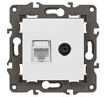 Розетка ЭРА Elegance 14-3110-01М RJ45+TV, белый матовый Б0065767
