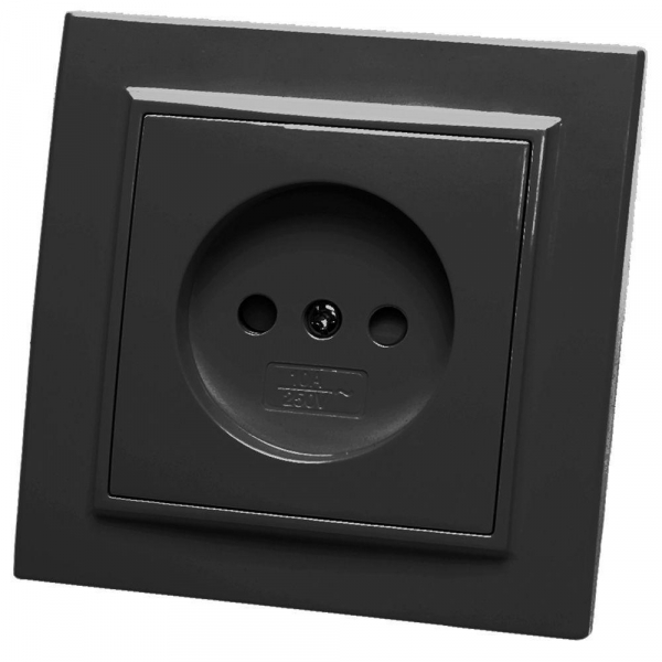Розетка 2P Stekker Эрна со шторками черный PST10-9009-03 39477 Розетка 2P Stekker Эрна со шторками черный PST10-9009-03 39477