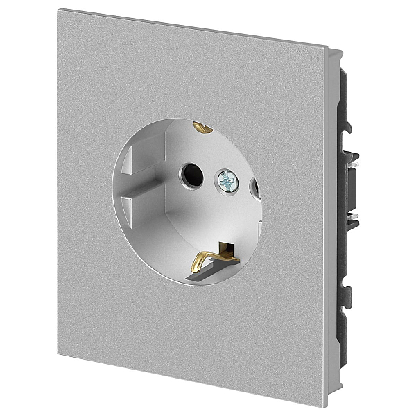 Розетка ЭРА Arktik 16-2102-03 с заземлением 2P+E Schuko со шторками 16А-250В алюминий Б0070426