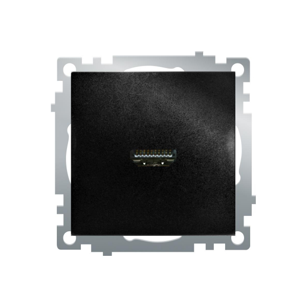 Розетка HDMI 2.1, Type A (механизм), STEKKER GLS00-7118-05, серия Катрин, черный 50062 Розетка HDMI 2.1, Type A (механизм), STEKKER GLS00-7118-05, серия Катрин, черный 50062