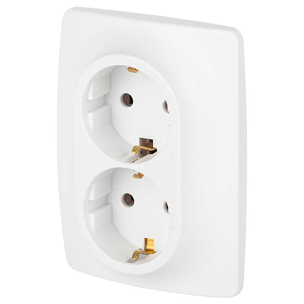 Розетка ЭРА Серия 12 12-2106-01М 2X2P+E Schuko 16А-250В белый матовый Б0065721