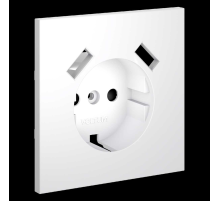 Накладка для розетки с заземлением и защитными шторками с USB A+A S70 (белый матовый) Voltum VLS000902