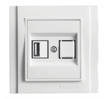 Розетка USB Vesta-Electric Verona белый FRZ00050301BEL