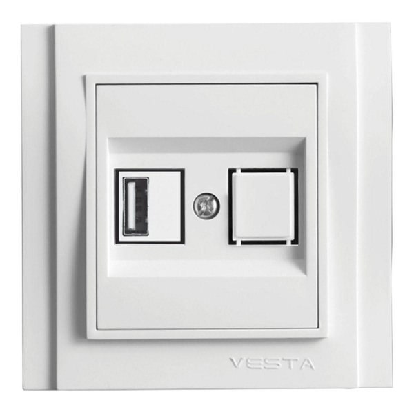 Розетка USB Vesta-Electric Verona белый FRZ00050301BEL Розетка USB Vesta-Electric Verona белый FRZ00050301BEL
