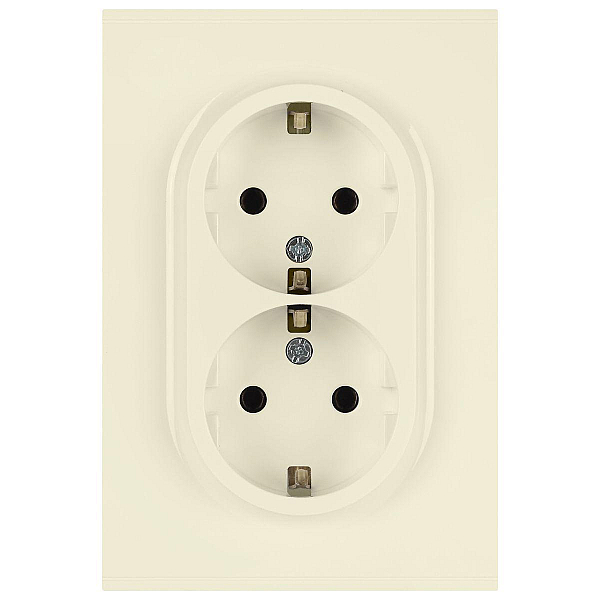Розетка ЭРА Arktik 16-2104-02 двойная с заземлением 2X2P+E Schuko 16А-250В слоновая кость Б0070445