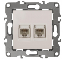 Розетка телефонная 2XRJ11 ЭРА 12 12-3106-02 Б0014718