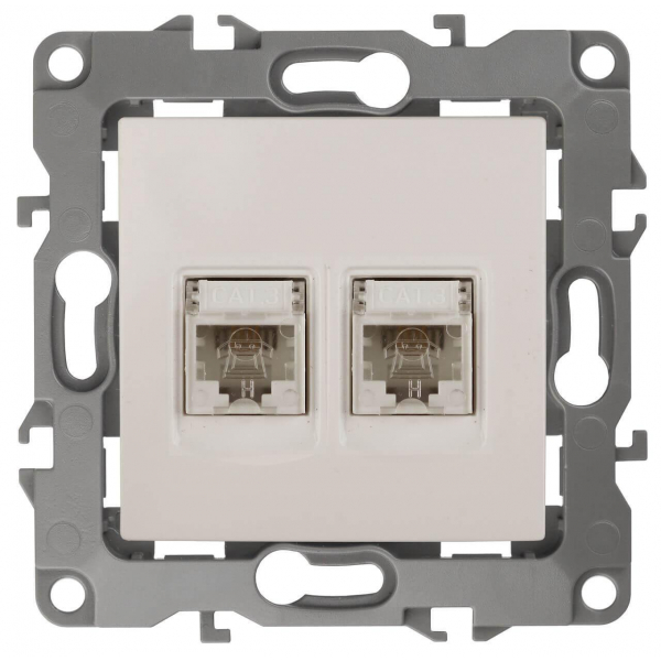 Розетка телефонная 2XRJ11 ЭРА 12 12-3106-02 Б0014718 Розетка телефонная 2XRJ11 ЭРА 12 12-3106-02 Б0014718