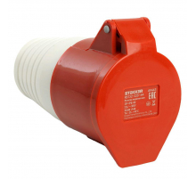 Розетка переносная 3P+PE+N Stekker с крышкой красный RST32-225-44 49443