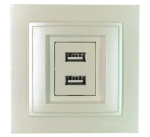 Розетка 2-а USB-зарядка Mono Electric Despina 250V жемчуг 102-252505-178