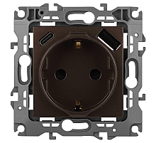 Розетка ЭРА Серия 12 12-4108-13 2P+E 16A-250В со шторками с USB type-A+C 5В-3А бронза Б0067757