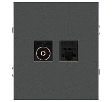 Розетка ЭРА Arktik 16-3110-06 комбинированная RJ45+TV графит Б0070499