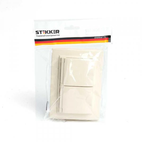 Розетка 2-местная 2P+PE Stekker Эрна с крышкой слоновая кость PST16-9015-02 49137 Розетка 2-местная 2P+PE Stekker Эрна с крышкой слоновая кость PST16-9015-02 49137