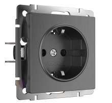 Розетка с заземлением Werkel графит рифленый W1171004 4690389158629