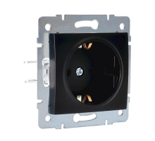 Розетка с защитой от детей Lezard Karina черная 707-4288-124B