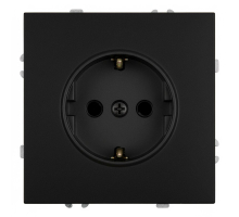 Розетка 2P+PE Stekker Эмили со шторками черный уголь RST16-5110-05 49854