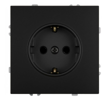Розетка 2P+PE Stekker Эмили со шторками черный уголь RST16-5110-05 49854