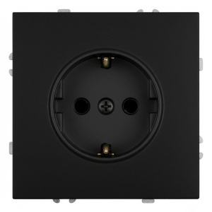 Розетка 2P+PE Stekker Эмили со шторками черный уголь RST16-5110-05 49854