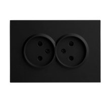 Розетка 2-местная с защитной шторкой, STEKKER,  б/з, 250В, 16А, серия Эмили, RST16-5116-05, черный уголь, soft touch 49851