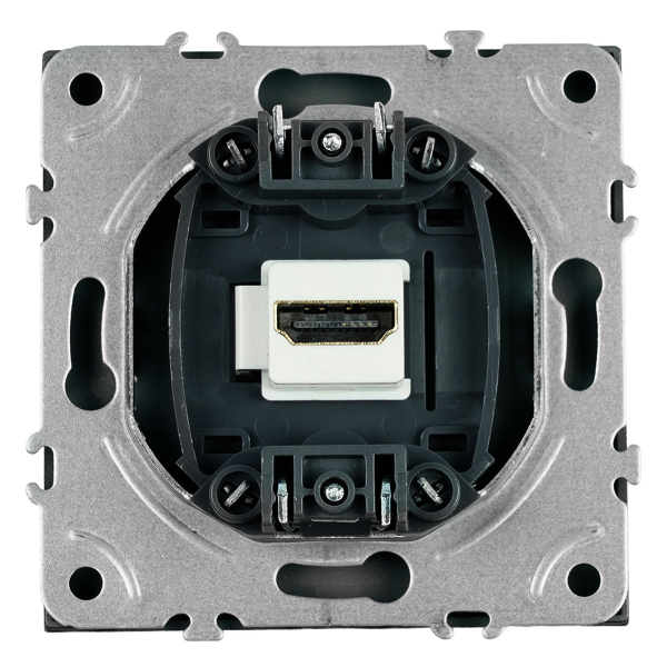 Розетка HDMI 2.0 Type A (механизм), серия Эмили, STEKKER, RST00-5118-10, платиново-серый, soft touch 50170