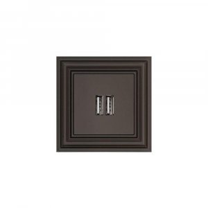 Розетка 2xUSB Liregus Retro коричневый омбре 29-016