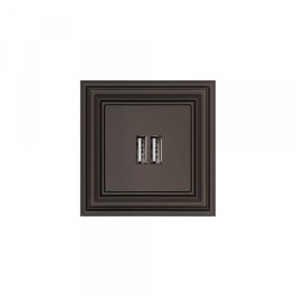 Розетка 2xUSB Liregus Retro коричневый омбре 29-016 Розетка 2xUSB Liregus Retro коричневый омбре 29-016