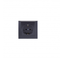 Розетка Makel 1-м СП Defne 16А IP20 с/з дым. металлик 42050028