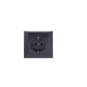 Розетка Makel 1-м СП Defne 16А IP20 с/з дым. металлик 42050028