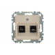 Розетка RJ45/RJ11 Liregus Retro кремовый омбре 29-138