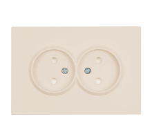 Розетка 2-местная с защитной шторкой, Stekker, б/з, 250В, 16А Эмили, RST16-5116-08, кашемир, soft touch 49903