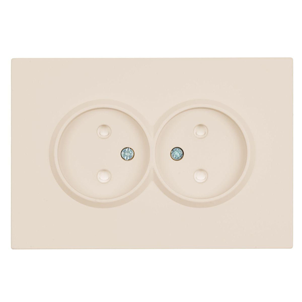 Розетка 2-местная с защитной шторкой, Stekker, б/з, 250В, 16А Эмили, RST16-5116-08, кашемир, soft touch 49903