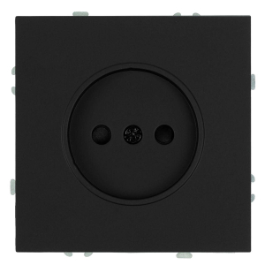 Розетка 1-местная с з/ш, б/з (механизм), СЗК, Stekker, 250В, 16А Эмили, RST16-5109-05ZK, черный уголь, soft touch 50250