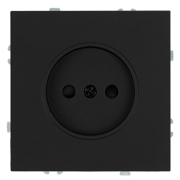 Розетка 1-местная с з/ш, б/з (механизм), СЗК, Stekker, 250В, 16А Эмили, RST16-5109-05ZK, черный уголь, soft touch 50250