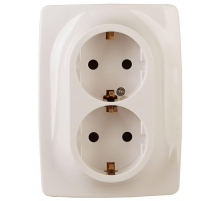 Розетка ЭРА 12 2x2P E Schuko 16A 250V винтовой зажим 12-2116-02 Б0029239