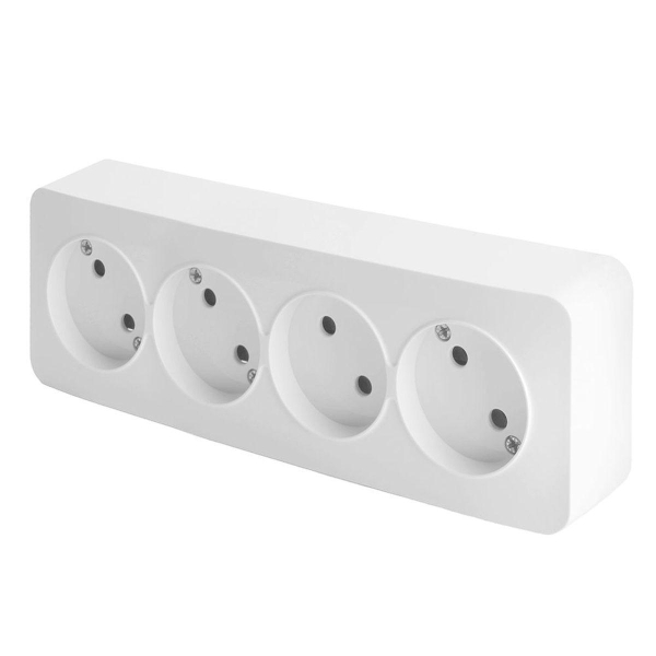 Розетка четырехместная 2P Stekker София белый MST10-14-01 49307