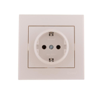 Розетка с зазем. Lezard Rain белый жемчуг 703-3030-122