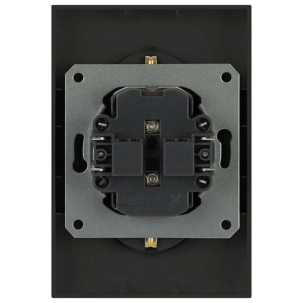 Розетка ЭРА Arktik 16-2107-05 без заземления двойная 2X2P 16А-250В антрацит Б0071685