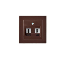 Розетка HDMI/USB Liregus Epsilon коричневый 28-156