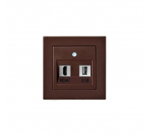 Розетка HDMI/USB Liregus Epsilon коричневый 28-156