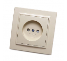 Розетка 2P Stekker Эрна со шторками слоновая кость PST10-9009-02 39235