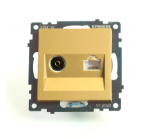 Розетка телевизионная TV + компьютерная RJ-45 Stekker Катрин золото GLS00-7106-08 49230