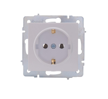 Розетка с зазем. Lezard Vesna белый жемчуг 742-3088-122B