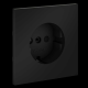 Накладка для розетки с заземлением и защитными шторками S70 (черный матовый) Voltum VLS000708