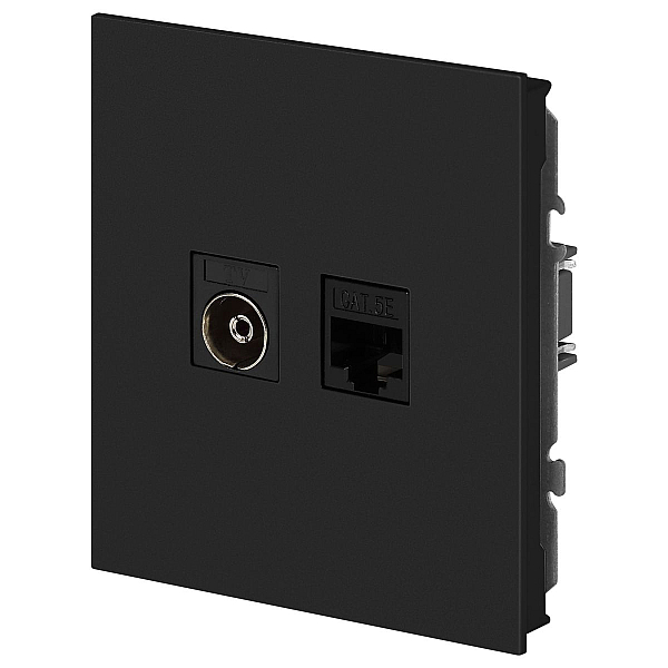 Розетка ЭРА Arktik 16-3110-05 комбинированная RJ45+TV антрацит Б0070498