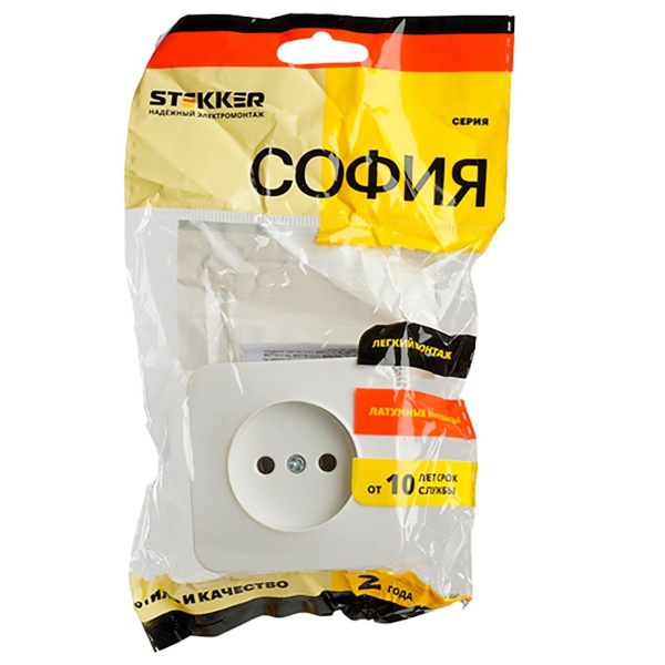 Розетка 2P Stekker София белый MST10-11-01 49301