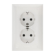 Розетка LK Studio двойная прямая с з/к, со шторками (белый) LK60 863704-1