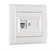 Розетка Makel компютерная CAT5 + гнездо СП Defne IP20 бел. 42001035