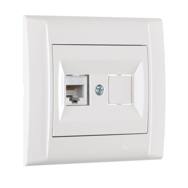 Розетка Makel компютерная CAT5 + гнездо СП Defne IP20 бел. 42001035 Розетка Makel компютерная CAT5 + гнездо СП Defne IP20 бел. 42001035