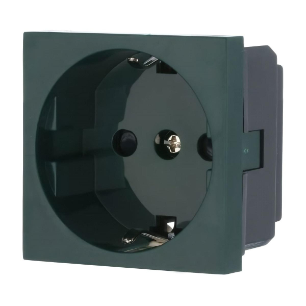 Розетка LK Studio с з/к, со шторками (зеленый) LK45 ( для выделения 'чиcтого питания сети') 851119