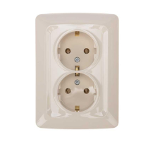 DEA Розетка 2-ая с/з с/у 16А Беж KRANZ KR-78-0248